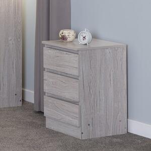 Walker 3 Drawer Bedside Table