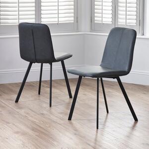 Goya Set Of 2 Dining Chairs, Faux Leather