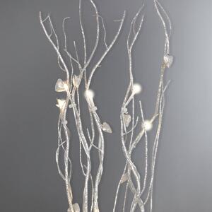 LED Glitter Hearts Silver Twig Tree