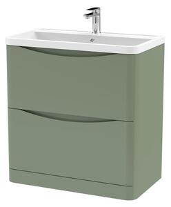 Lunar Floor Standing 2 Drawer Vanity Unit with Polymarble Basin