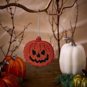 Pumpkin Beaded Hanging Decoration