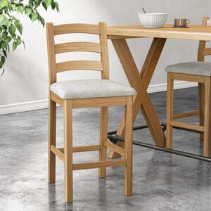 Normandy Set of 2 Counter Height Bar Stools, Oak