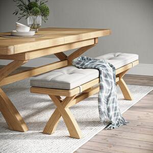 Normandy Cross Leg Dining Bench, Oak