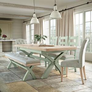 Salcombe 6-8 Seater Cross Leg Extendable Dining Table