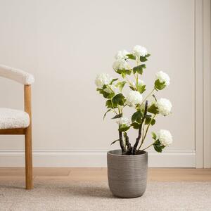 Artificial Hydrangea in Black Plant Pot