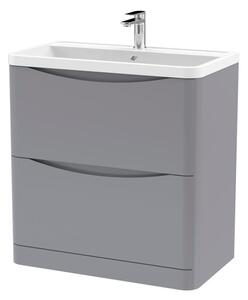 Lunar Floor Standing 2 Drawer Vanity Unit with Polymarble Basin