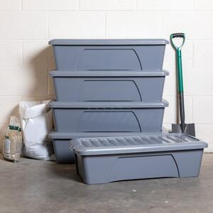 Wham Home Set of 5 55L Grey Boxes with Lids