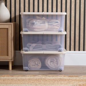 Wham Pack of 3 30L Boxes with Wheels & Lid