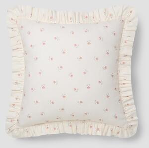 Pearl Posy Bud Frill Linen Blend Filled Cushion | 45x45cm | Piglet in Bed