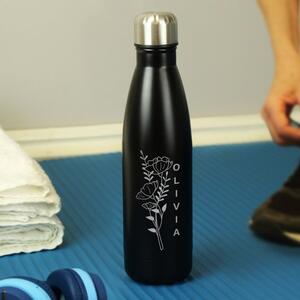 Personalised Floral Metal Insulated Drinks Bottle