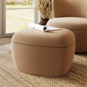 Modern Curves Velvet Storage Footstool