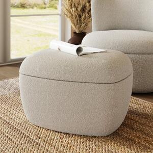 Modern Curves Tonal Boucle Storage Footstool