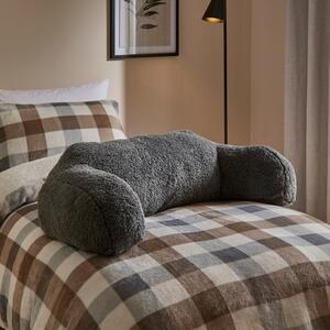 Charcoal Teddy Bear Cuddle Cushion for Single Bed