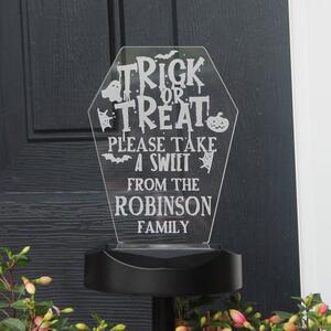 Personalised Trick or Treat Outdoor Solar Light