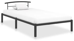 284656 Bed Frame without Mattress Black Metal 90x200 cm