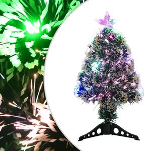 Pre-lit Christmas Tree Green and White 64 cm Fibre Optic
