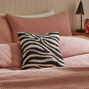 Beaded Zebra Patterned Square Cushion