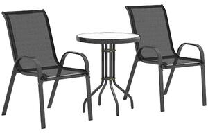 Outsunny Three-Piece Outdoor Garden Set - Black