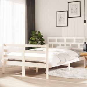 Bed Frame White Solid Wood Pine 120x200 cm 4FT Small Double