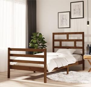 Bed Frame Honey Brown Solid Wood Pine 100x200 cm Single