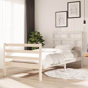 Bed Frame White Solid Wood Pine 90x200 cm 3FT Single