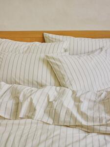 Mellow Green Slumber Stripe Cotton Pillowcases (Pair) | Standard | Piglet in Bed