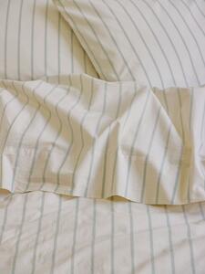Mellow Green Slumber Stripe Cotton Flat Sheet | Single | Piglet in Bed