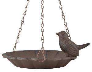 Fallen Fruits Hanging Cast Iron Bird Bath with Bird