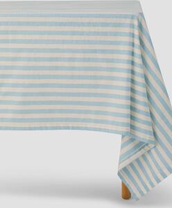 Coastal Blue Pembroke Stripe Linen Blend Tablecloth | Round | Piglet in Bed