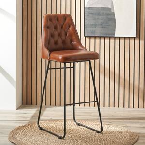 Camillo Diamond Back Bar Stool, Leather