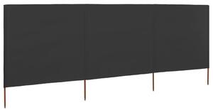 3-panel Wind Screen Fabric 400x80 cm Anthracite
