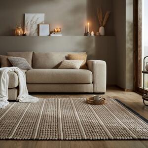 Ribbed Geometric Striped Shaggy Rug