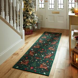 Woodland Hares Floral Washable Runner