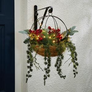 30 LED Pre-Lit Berry Hanging Basket