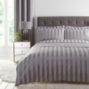 Allana Silver Stripe Duvet Cover and Pillowcase Set