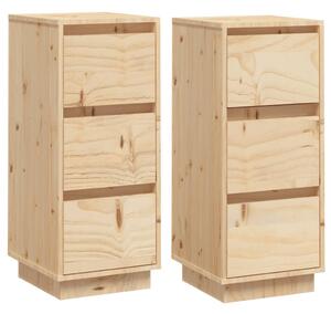 Sideboards 2 pcs 32x34x75 cm Solid Wood Pine
