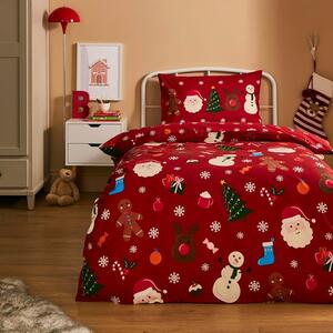 Traditional Christmas Duvet Cover and Pillowcase Set