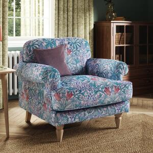 Jolene William Morris Woodland Weeds Print Velvet Snuggle Chair