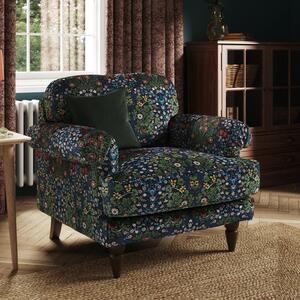 Jolene William Morris Blackthorn Print Velvet Snuggle Chair