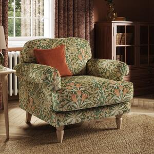 Jolene William Morris Woodland Weeds Print Velvet Snuggle Chair