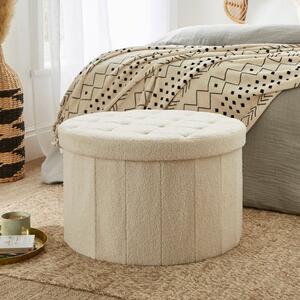 Boucle Large Round Ottoman