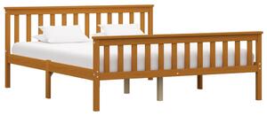 Bed Frame with 2 Drawers Honey Brown Solid Pine Wood 160x200 cm