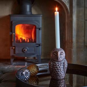 Cast Aluminium Owl Candle Holder