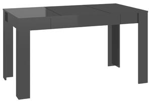 Dining Table High Gloss Black 140x74.5x76 cm Engineered Wood