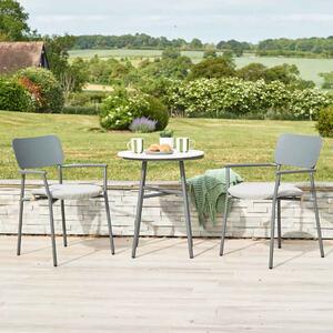 Coastal Aluminium Garden Round Bistro Set in Flint Grey