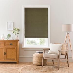 Luna Olive Fleece Thermal Roman Blind