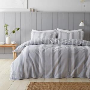 Bianca Ticking Stripe 100% Brushed Cotton Duvet Cover and Pillowcase Set