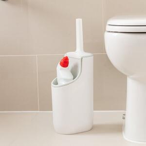 Addis White Toilet Brush with Cleaner Compartment