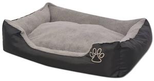 Dog Bed with Padded Cushion Size S Black