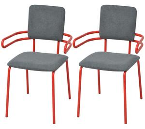 Dining Chair/Armchair 2 pcs Red and Grey